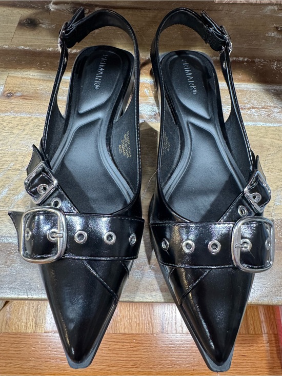 Primark Shoes - Primark Black Pointed Buckle Slingback Mules